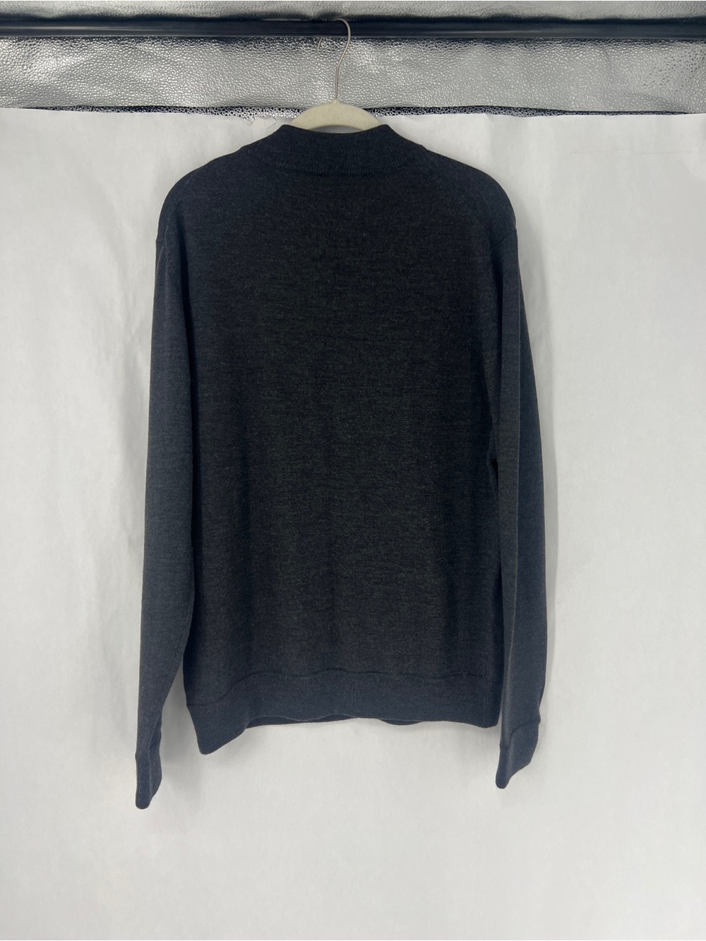 Parisian Works Men's Dark Charcoal 100% Fine Merino Wool Sweater - Picture 9 of 10